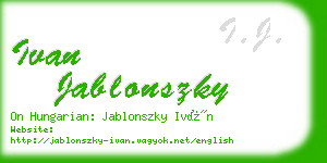 ivan jablonszky business card